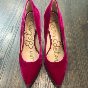 Sam Edelman Hot Pink Velvet Pumps